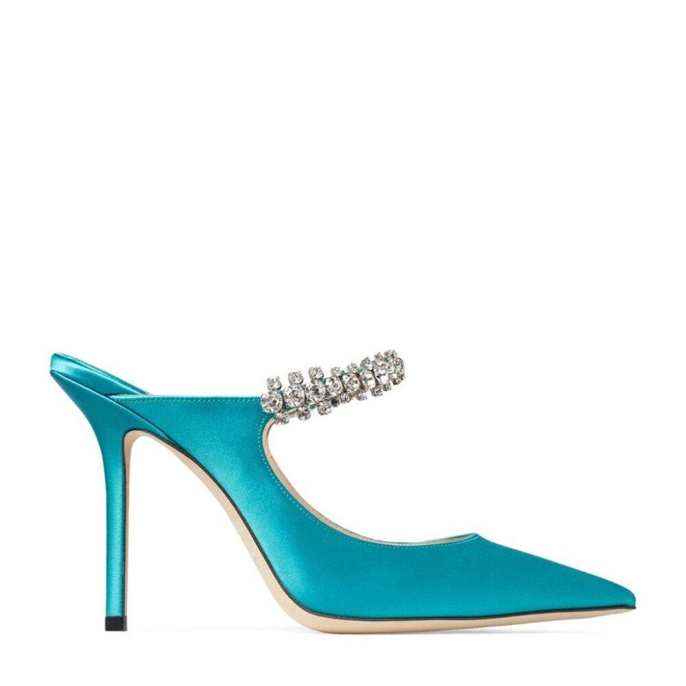 Jimmy Choo 100mm Bing Embellished Satin Pumps